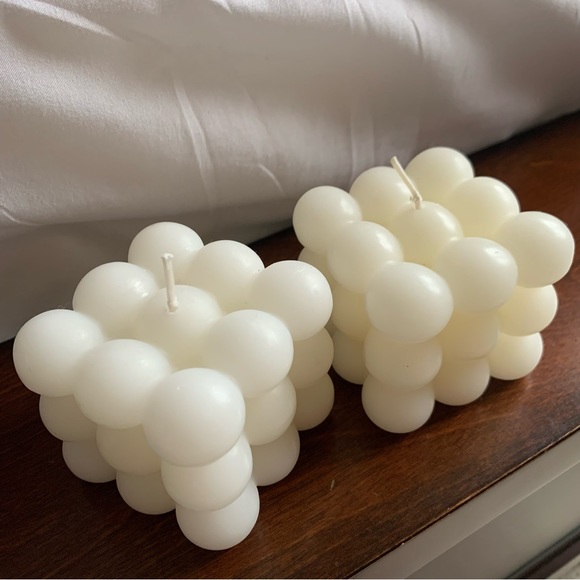 Amazon Other - (2) White Bubble Candles Decor